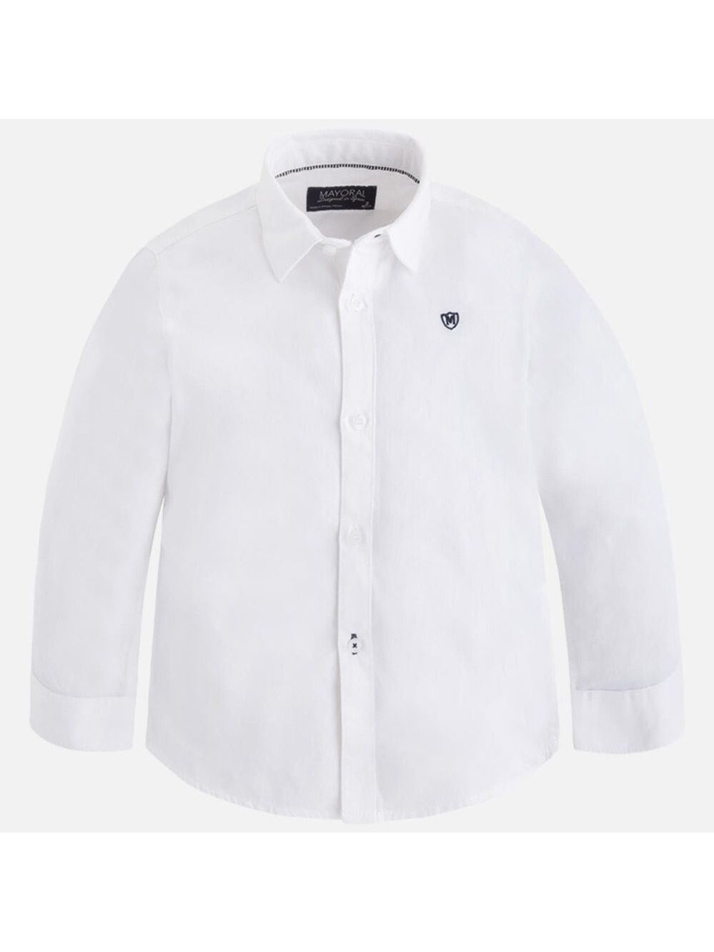 Size 9 Boys Mayoral Crisp White Kids Button-Down Shirt